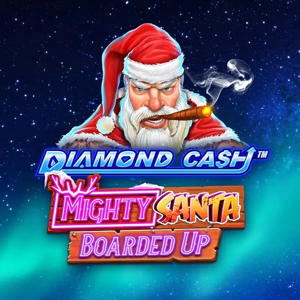 Diamond Cash Mighty Santa Boarded Up slot logo by Greentube at HugoBets Casino